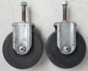 Two 5" x 1.25" Nylon Fixed Wheel Caster w/ Bolt Attachment - Picture 1 of 3