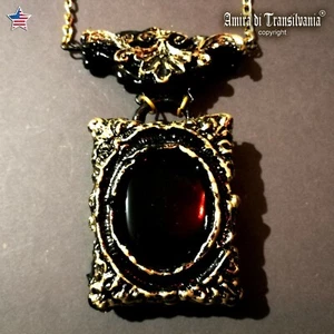 Jewelry Woman Fashion Necklace Gothic Pendant Black Mirror Witch Amulet Layered - Picture 1 of 24