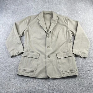 Eddie Bauer Jacket Mens Large Tan Khaki Unlined Sport Coat Three Button Blazer - Picture 1 of 15