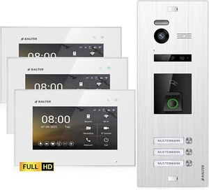 HD Video Türsprechanlage mit Fingerprint und RFID für 3 Familienhaus, 3x Monitor - Bild 1 von 9