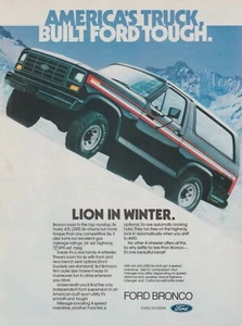 1982 Ford Bronco - "Lion In Winter" - Snowy Mountain Climbing - Print Ad Photo - Picture 1 of 1
