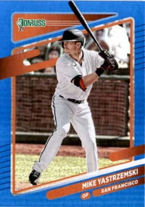 2021 Donruss Holo Blue #67 Mike Yastrzemski  San Francisco Giants Baseball  - Picture 1 of 2