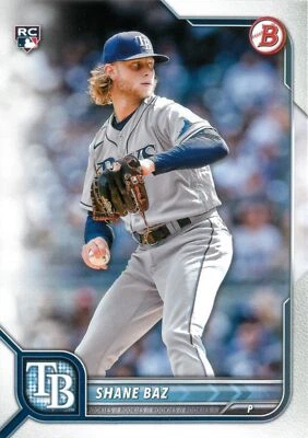 Shane Baz RC 2022 Topps Bowman Baseball MLB Rookie Card #90 Tampa Bay Rays - Image 1 of 2