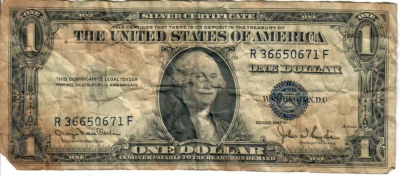 1935D 1$ Silver Certificate - Blue Seal, No Motto - GNC/JWSy R36650671F - #13479 - Image 1 of 2