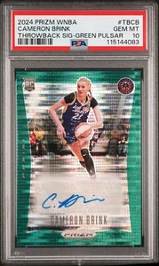 2024 Panini Prizm WNBA Throwback Auto Green Pulsar Cameron Brink /25 PSA 10 Pop1 - Picture 1 of 2