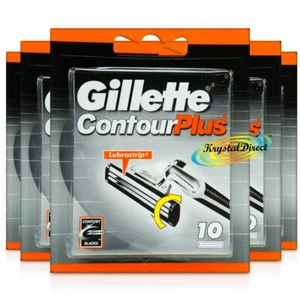 5x Gillette Contour Plus 10 Replacement Razor Comfort Blades 100% Genuine - Picture 1 of 1