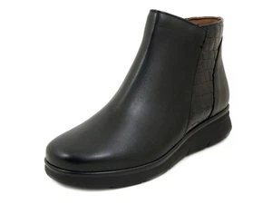 Stivaletti Donna in Pelle Nappa Nero Pianta Larga Plantare Estraibile PITILLOS - Picture 1 of 5