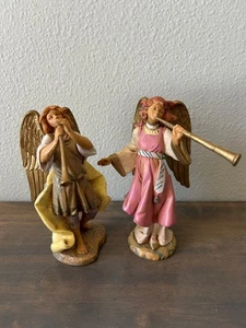 2 Vintage Fontanini Depose Italien Engel Krippenfiguren 7,5" Temira und Lemuel - Bild 1 von 11