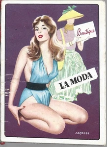 La Moda -  Calendarietto da Barbiere 1960 -  Mignani Bologna - Disegna Cordara - Picture 1 of 3