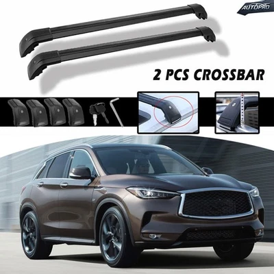 2PCS Crossbar Fit For INFINITI QX50 2014-2018 Roof Rack Cargo Bar Luggage Black - Imagem 1 de 4