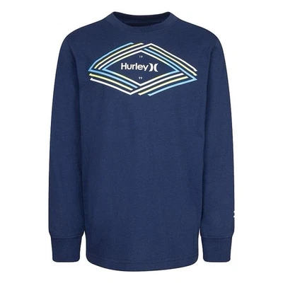 New Hurley Boy’s Hurley Diamond Wreath Long Sleeve Logo Graphic Tee, L 12-13 YRS - Image 1 of 4