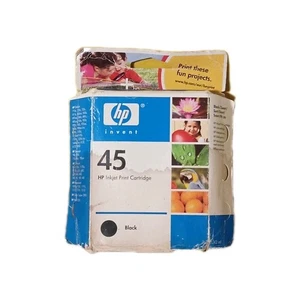 Hp Inkjet Print Cartridge Black 45 Never Open Date Expiry - Picture 1 of 9