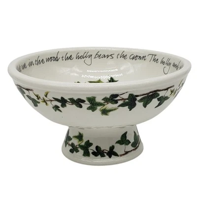Marshall Field's Portmeirion The Holly & The Ivy Footed Bowl Decoración de Navidad Usado en Excelente Condición Foto 1 de 4