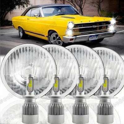 Faros LED redondos Hi-Lo de 5,75" para Mercury Cougar 1967-76 Monterey Comet 4 piezas Foto 1 de 4