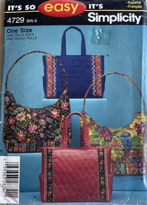 Sewing Pattern #4729 Bag Design Two Styles One Size Factory Fold - Image 1 of 4