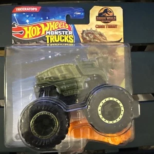 2025 Hot Wheels Monster Trucks Jurassic World Chaos Theory TRICERATOPS Truck NEW - Picture 1 of 6