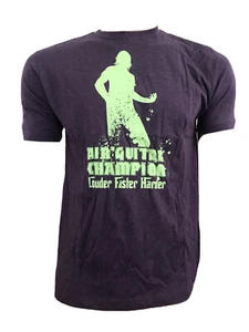 VINTAGE Y2K PURPLE COTTON AIR GUITAR CHAMPION 80'S 90'S SHORT SLEEVE TEE XL NEW - Picture 1 of 6