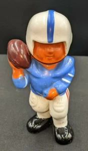 Estatuilla de fútbol americano azul vintage pintada a mano de Tilso Japón - Imagen 1 de 3