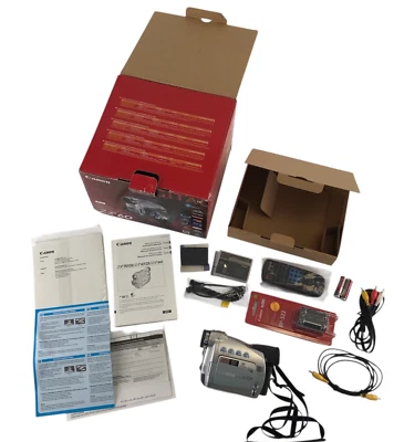 Canon ZR60 MiniDV Digital Video Camcorder + Battery Remote Cables Box AS IS - Image 1 of 4