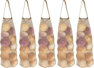 Hanging Mesh Storage Bags 5Pack Potatoes Bags Onion Bags Mesh Garlic Net Bags... - Picture 1 of 9
