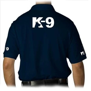NEW MEN PRINTED K-9 K9 UNIT POLICE  FUNNY MMA Halloween GOLF COLLAR POLO T-SHIRT - Picture 1 of 18