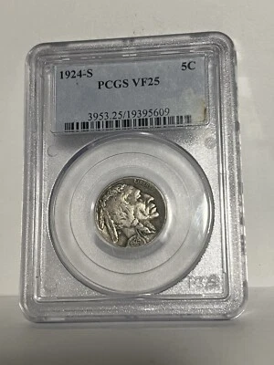1924-S BUFFALO 5c PCGS VF25 - - Image 1 of 2