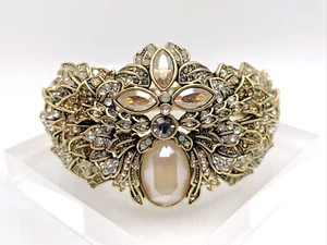 HEIDI DAUS "Stop the Show Stunner" Crystal Hinged Bangle Bracelet - S/M- NWT - Picture 1 of 8