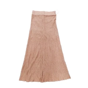 NWT Free People Skyline Midi Skirt  Brown Shimmer Size Small Ribbed 40 in Length - Picture 1 of 5