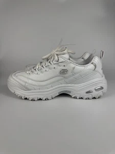 Skechers D'Lites White Leather Sneakers - Size EU 38 / UK 5 / US 8 - Women's Cas - Afbeelding 1 van 13