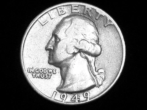 1949 Washington Quarter --- Extra Fine +++ Cover