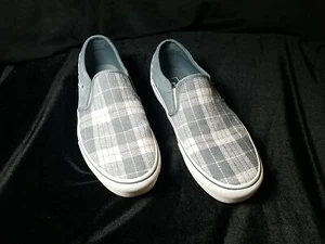 Vans Asher Platform Shoes Womens Size 10 Gray Plaid Low Top Slip On Sneakers - Picture 1 of 10