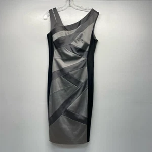 Jax Size 10-M Women's Black-Silver Color Block Sheath Dress - Picture 1 of 11
