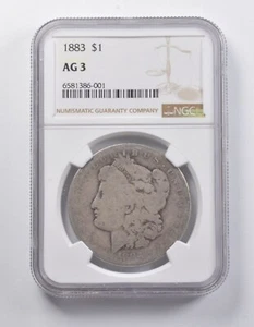 AG3 1883 Morgan Silver Dollar NGC Lowball Low Ball Pocket Piece *6992 - Picture 1 of 3