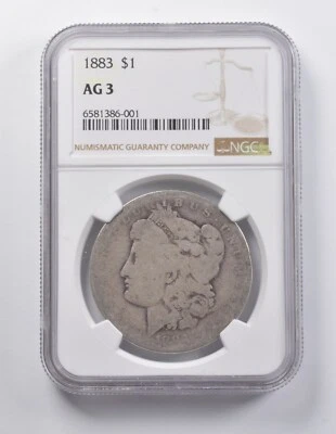 AG3 1883 Morgan Silver Dollar NGC Lowball Low Ball Pocket Piece *6992 - Image 1 of 3