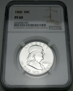 1960 Proof 69 Franklin Silver Half Dollar Proof PF69 NGC NICE - Picture 1 of 10