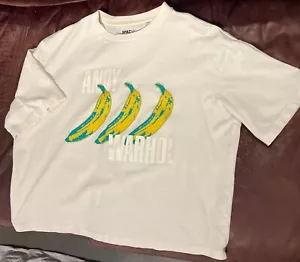 Uniqlo SPRZ NY x Andy Warhol Beige Cropped T-shirt Size M Bananas Cropped Rare - Picture 1 of 6