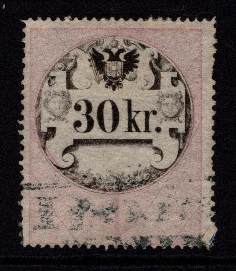 Austria Lombardy 1860s Pink Revenue 30Kr Used - S33001 - Image 1 of 1