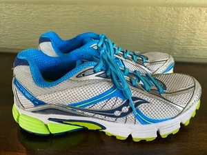 Saucony Ignition 4 White Silver Blue Marathon Running Shoes Women's 7.5 15169-2 - Picture 1 of 5
