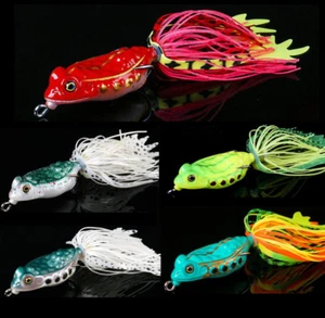 5 PIEZAS Señuelos de Pesca de Rana Topwater Suave Plantilla Ganchos Crankbait Swibblers 8g - Imagen 1 de 8