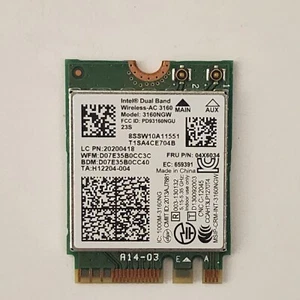 INTEL 3160NGW Dual Band Wireless-AC 3160 WLAN Karte - Bild 1 von 2