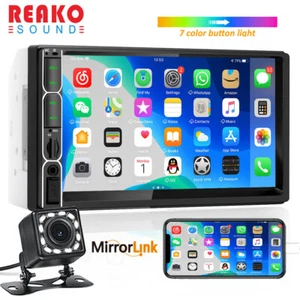 Double 2Din Car Stereo Radio 7" HD Touch Screen Bluetooth MP5 Player With Camera - Picture 1 of 12