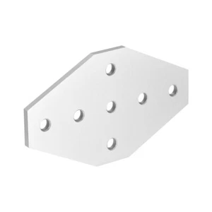 Placa unión exterior con Soporte 7 orificios para Perfil aluminio 2020 (plata) - Imagen 1 de 4