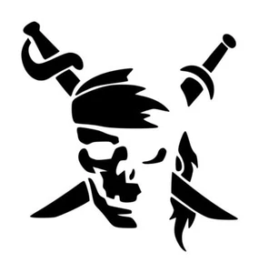 Pirate Decal #2 5"x5.25" Choose Color - Picture 1 of 2
