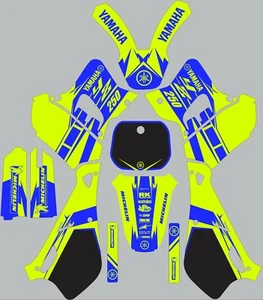 Vibrant YAMAHA GRAPHICS  YZ 250 YZ250 1993 1994 1995 decals blue yellow - Picture 1 of 1