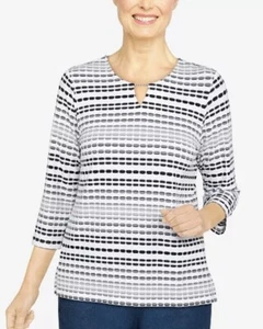 Alfred Dunner SOUTHERN CHARM Top a rayas Talla XL NWT - Imagen 1 de 6