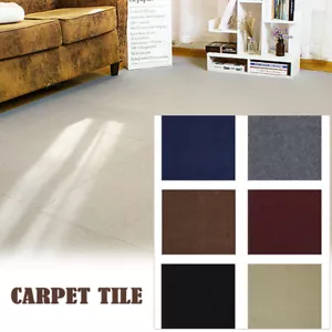 12/24Tiles 24Sqft Squares Carpet Tile Self Adhesive Carpet Non-slip Anti-wrinkle - Picture 1 of 32