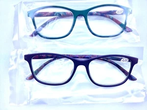 2 x neue +3,00 sehr süße Lesebrille Design mit lila Etui - Bild 1 von 6