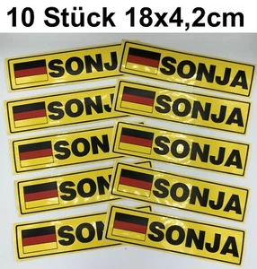 10x Sticker Name Sonja Car Sticker Car Name Plate Germany - Picture 1 of 1
