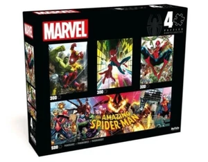 Buffalo X Marvel 4 Puzzles - 3x300 + 1x500 Spider-Man, New Sealed - Picture 1 of 1