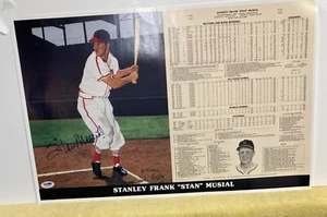 Stan Musial Signed Stat Poster, 13x21, #273/1000, PSA/DNA Certified (SM113) - Bild 1 von 5